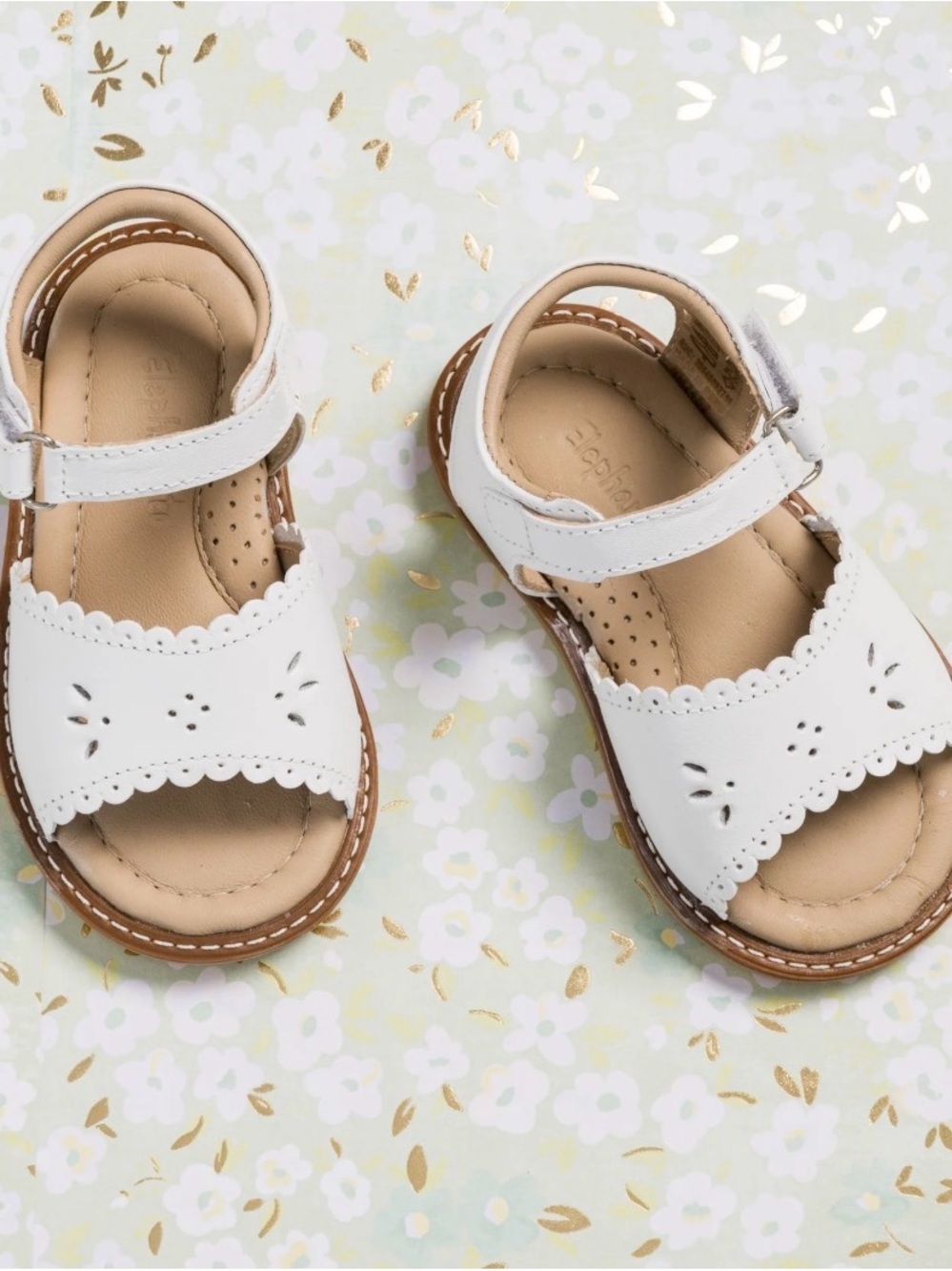 Elephantito White Scalloped Toddler Sandals